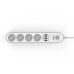 Разклонител LDNIO SE4432, 4 гнезда, CEE 7/3, 2500W, 4 x USB F, 2.0m, Бял - 40299