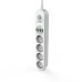 Разклонител LDNIO SE4432, 4 гнезда, CEE 7/3, 2500W, 4 x USB F, 2.0m, Бял - 40299