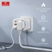 Универсален преходник - зарядно Earldom ES-SC18, 2xUSB, 1xType-C, Шуко, Бял - 40524
