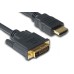 Кабел DeTech HDMI - DVI, 10m, Ферит, Черен, HQ - 18192