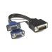 Преходник DeTech DVI 24+5 М към 2 VGA F, Черен - 18251