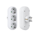 Разклонител No brand, 3 Гнезда, 220V, Без кабел, Бял - 17707