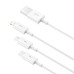Кабел за зареждане Baseus Superior, 3 в 1, Micro USB, Lightning, Type-C, 1.0m, Бял - 40438