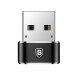Преходник Baseus Mini, Type-C F към USB, OTG, Черен - 40399