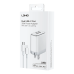 Мрежово зарядно устройство LDNIO A2528M, MFi, 35W, 2 x Type-C F, PD, С Кабел Type-C към Lightning, Бял - 40280