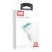 Зарядно устройство за кола Earldom ES-CC13, 3xUSB, QC3.0, С Type-C кабел, Бял - 40254