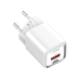Мрежово зарядно устройство LDNIO A2318C, 20W, 1 x Type-C F, 1 x USB F, PD, QC, С Type-C кабел, Бял - 40291