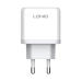 Мрежово зарядно устройство LDNIO A2526C, 45W, 1 x Type-C F, 1 x USB F, PD, QC, PPS, С PD Type-C кабел, Бял - 40287