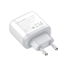 Мрежово зарядно устройство LDNIO A2526C, 45W, 1 x Type-C F, 1 x USB F, PD, QC, PPS, С Type-C кабел , Бял - 40286