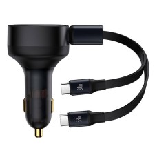 Зарядно устройство за кола Baseus Enjoyment Pro, 33W, 2xType-C Кабел, Черен - 40500