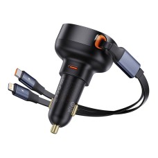 Зарядно устройство за кола Baseus Enjoyment Pro, 60W, С Type-C и Lightning кабел, Черен - 40498