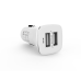Зарядно устройство за кола DeTech, DE-C01i, 5V/2.4A, 12/24V, С Lightning кабел, 2 x USB, Бял - 14123