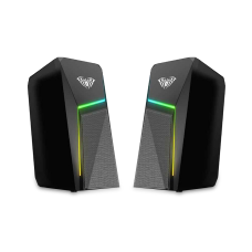 Тонколони Aula N-521, 2x3W, USB, RGB, Черен - 22181