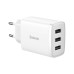 Мрежово зарядно устройство Baseus Compact 3U, 17W, 3 x USB F, Бял - 40412